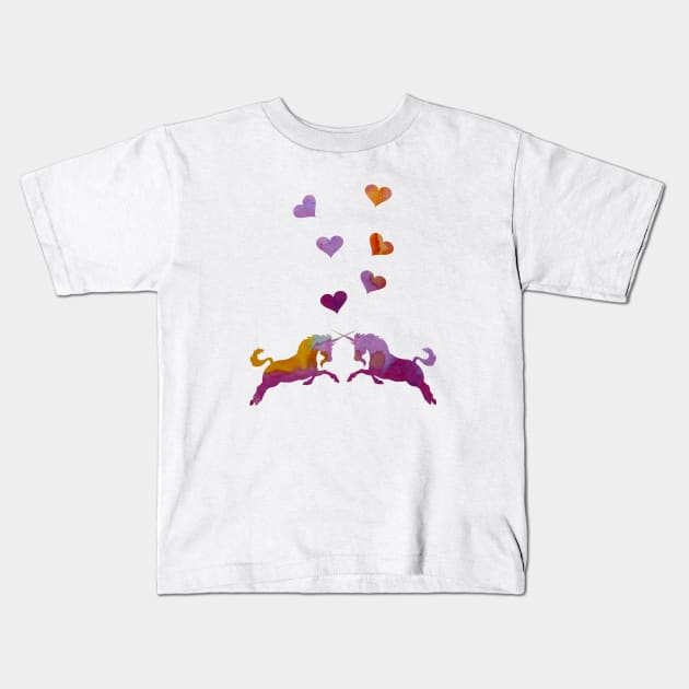 Unicorns Kids T-Shirt by BittenByErmines